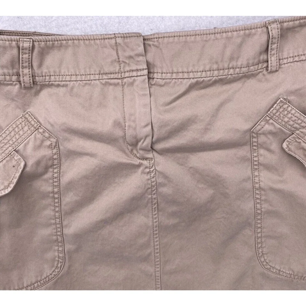 Banana Republic Cargo Skirt Womens 14 Beige Tan Cotton Mini Utility